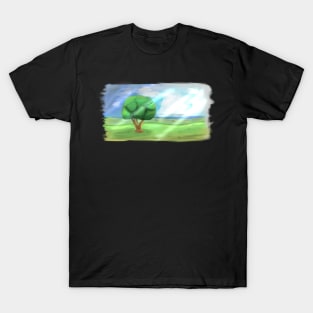 Lonely Tree Beautiful Landscape Art T-Shirt